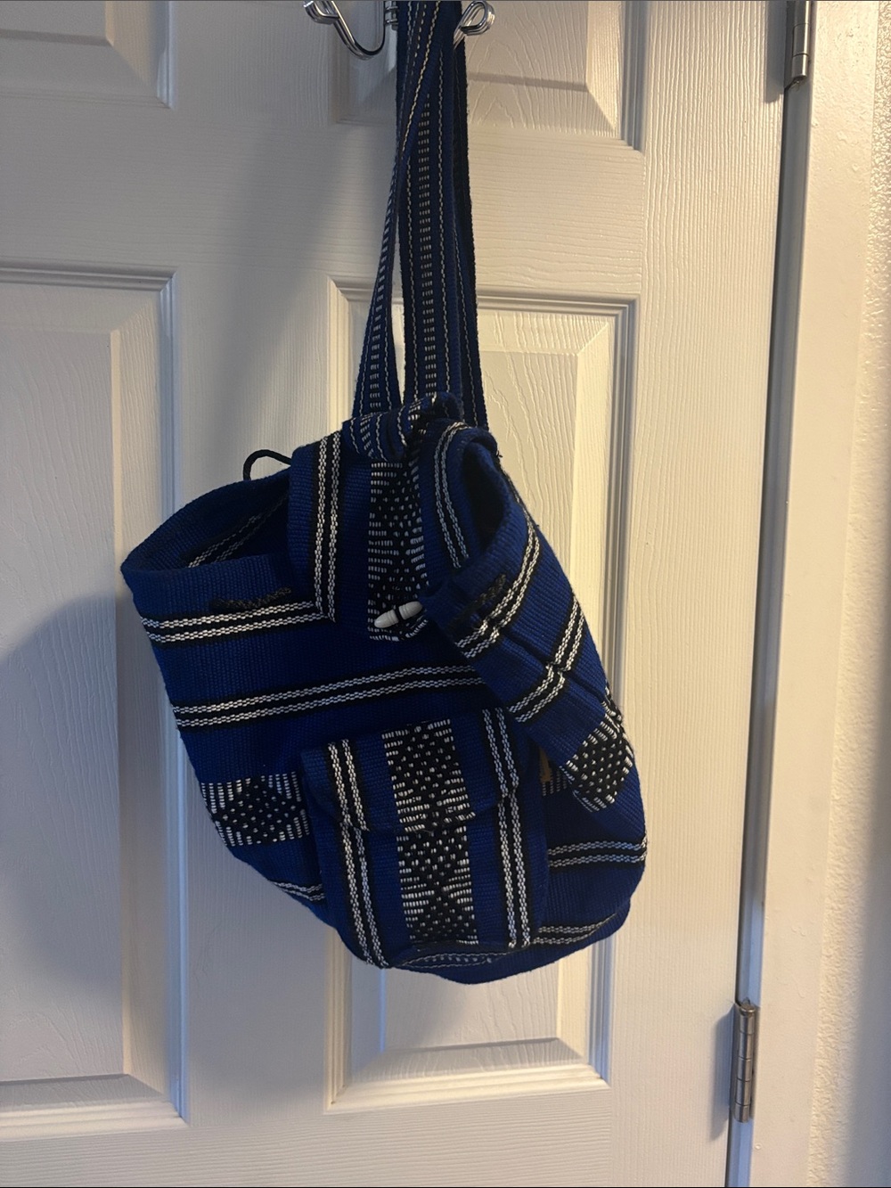 Handwoven Blue Striped Shoulder Bag